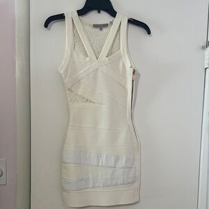Stretta cream bandage dress